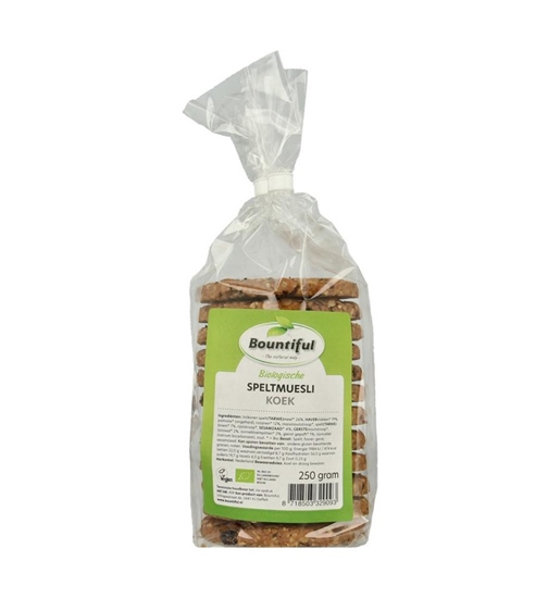 BOUNTIFUL SPELT MUESLI KOEK BIO 250GR